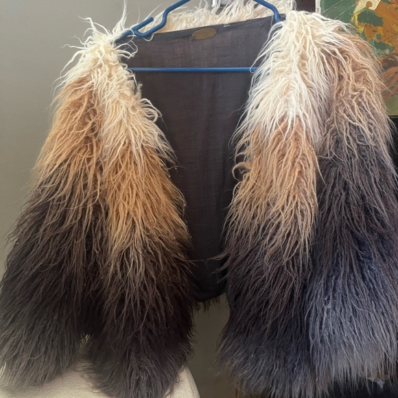 Free People One Terra Ombre Faux Fur Coat Jacket MSRP: $368 - Picture 3 of 6